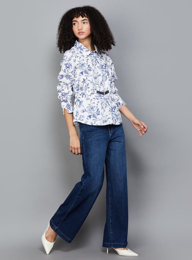 Women's Washed Super High Rise Wide Leg Jeans Relaxed Fit Denim with Soft Stretch and Vintage Wash