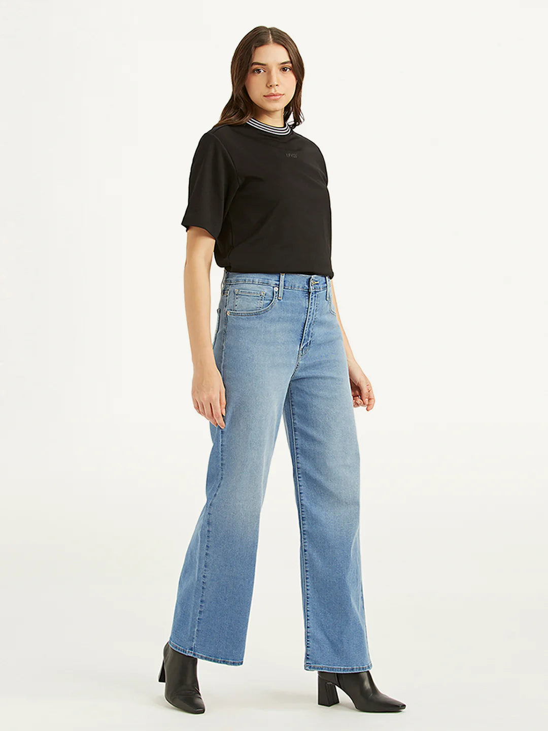 High Rise Mile High Blue Wide Leg Jeans for Women with Fashionable and Comfortable Fit