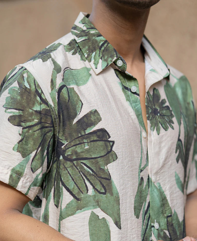 Designer Beige Floral Print Shirt for Women with Soft and Comfortable Material