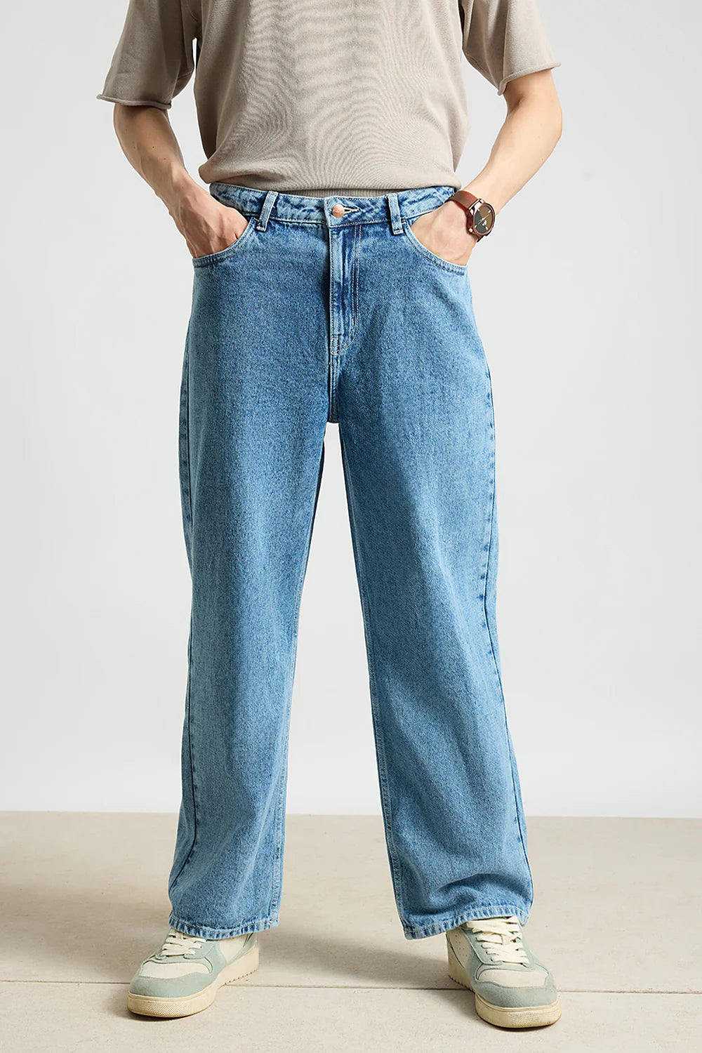 Stylish Urban Grind Men’s Baggy Fit Jeans Loose Straight Leg Denim for Streetwear