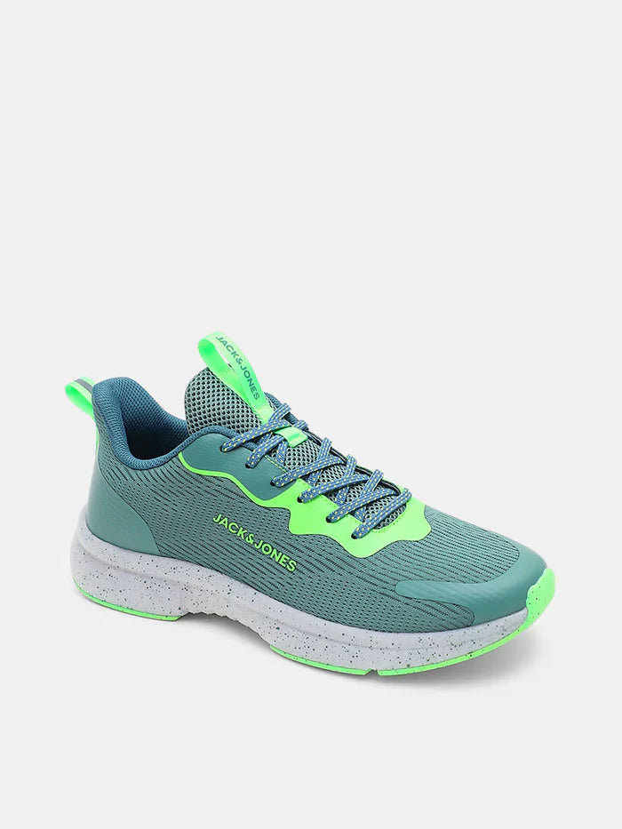 Fashionable Men’s Green Mesh Sneakers Breathable Lace-Up Casual Sports Shoes for Daily Comfort and Style