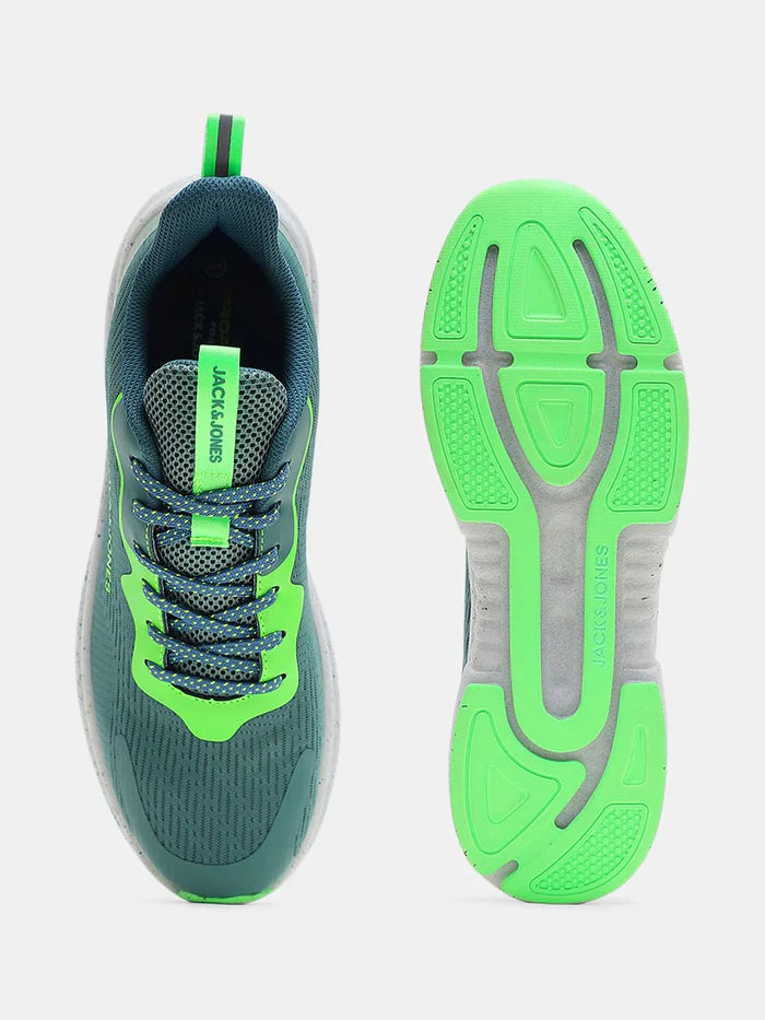 Fashionable Men’s Green Mesh Sneakers Breathable Lace-Up Casual Sports Shoes for Daily Comfort and Style