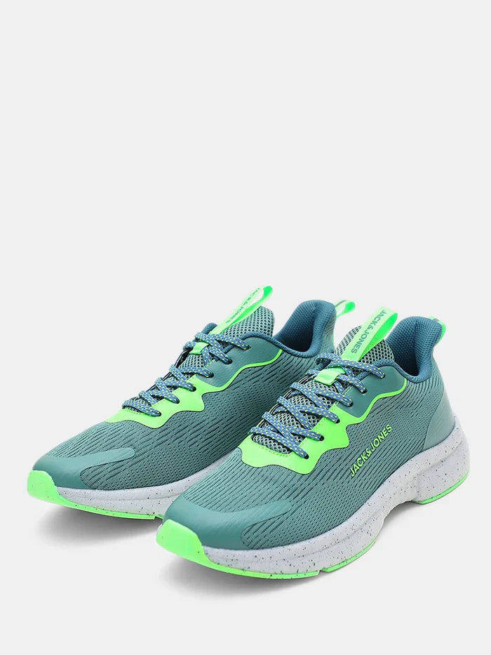 Fashionable Men’s Green Mesh Sneakers Breathable Lace-Up Casual Sports Shoes for Daily Comfort and Style