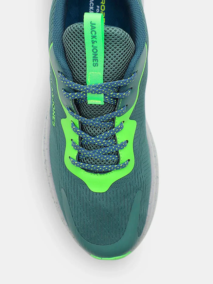 Fashionable Men’s Green Mesh Sneakers Breathable Lace-Up Casual Sports Shoes for Daily Comfort and Style