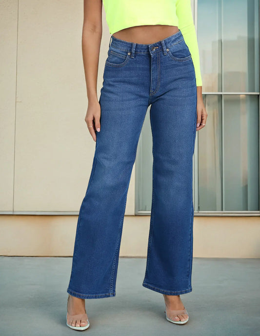 Elegant Women’s High Waist Wide Leg Jeans for Casual and Street Style Outfits