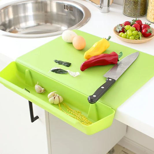 Kitchen Essential 2 in 1 Non Slip Cutting Board with Detachable Chopping Board and Food Box