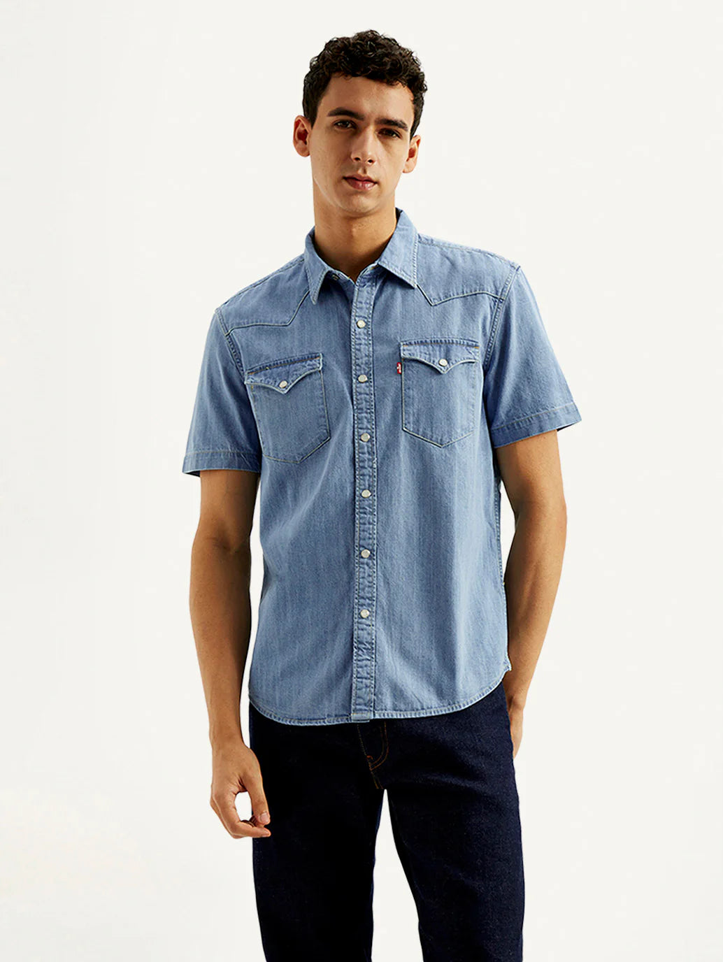 Stylish Men’s Solid Slim Fit Denim Shirt – Modern Casual and Semi-Formal Wear for Daily Comfort, Travel, and Weekend Outings