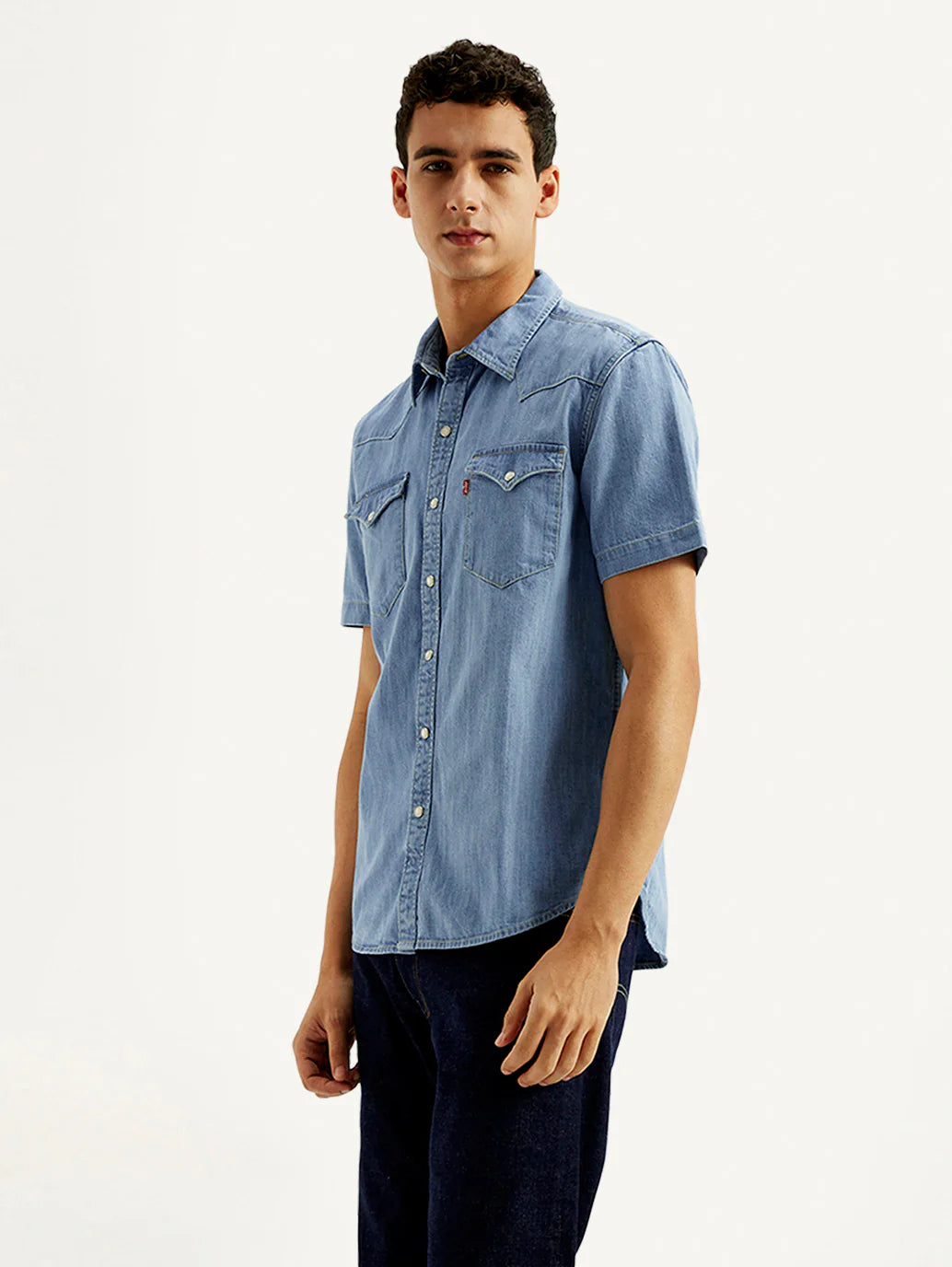 Stylish Men’s Solid Slim Fit Denim Shirt – Modern Casual and Semi-Formal Wear for Daily Comfort, Travel, and Weekend Outings