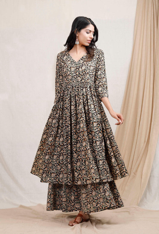 Stylish Black & Beige Kalamkari Cotton Kurta for Everyday & Occasion Wear