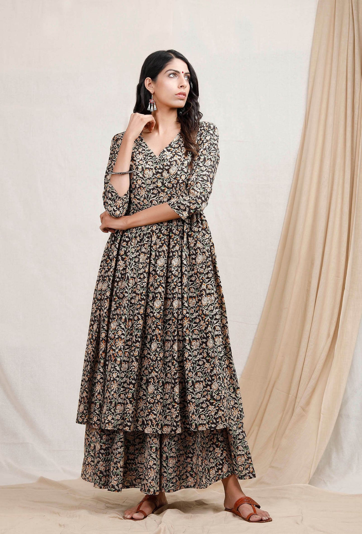 Stylish Black & Beige Kalamkari Cotton Kurta for Everyday & Occasion Wear