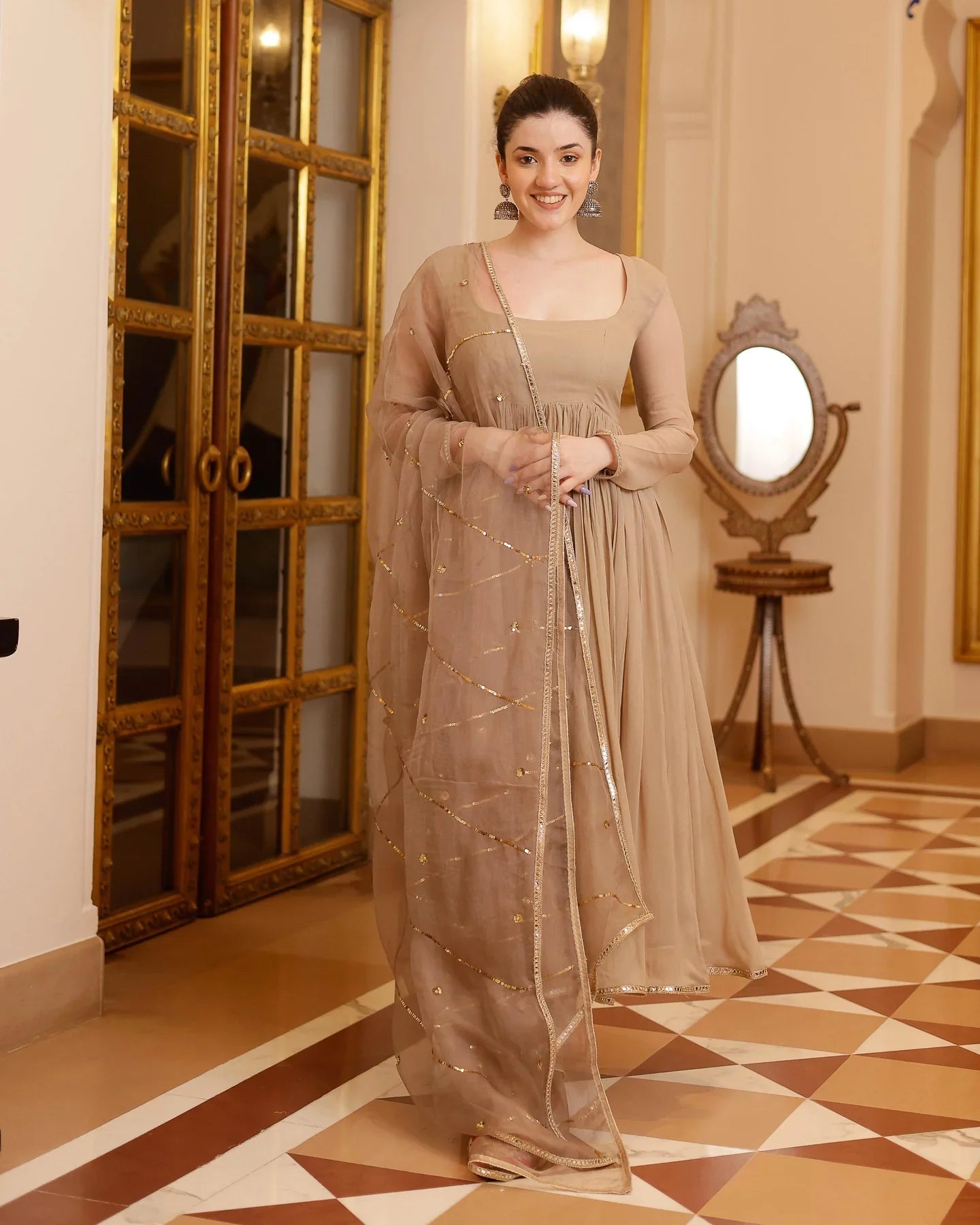 Traditional Gotapatti Georgette Suit Set for Weddings and Celebrations