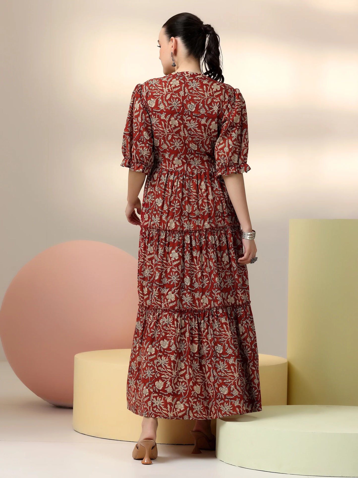 Premium Quality Cotton Printed Fit and Flare Dress for Women with Comfortable Fabric and Flattering Design