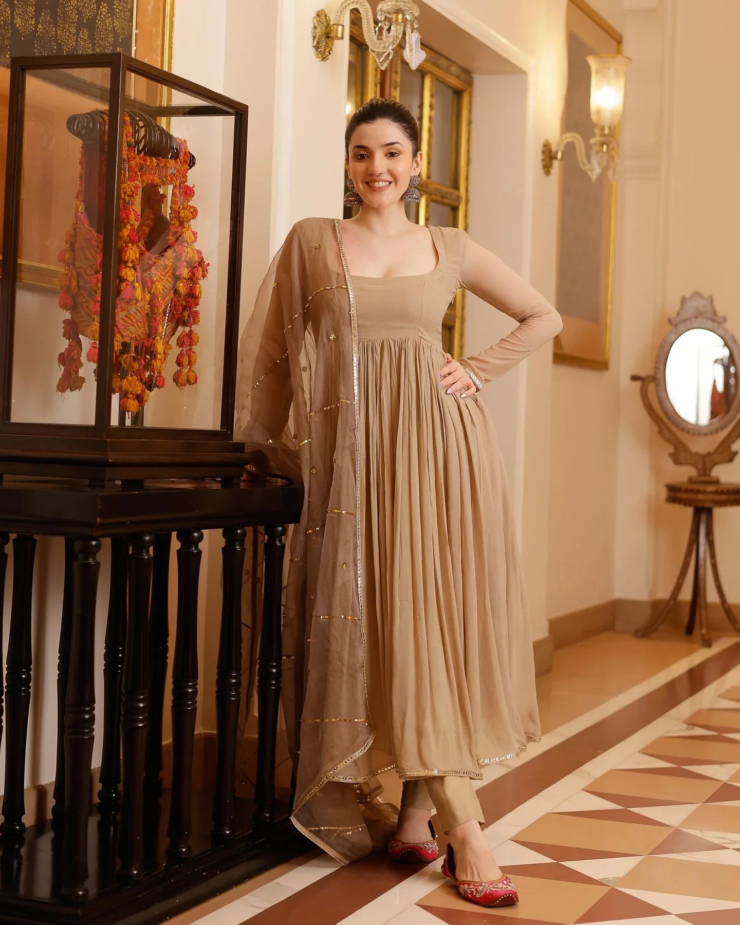 Traditional Gotapatti Georgette Suit Set for Weddings and Celebrations