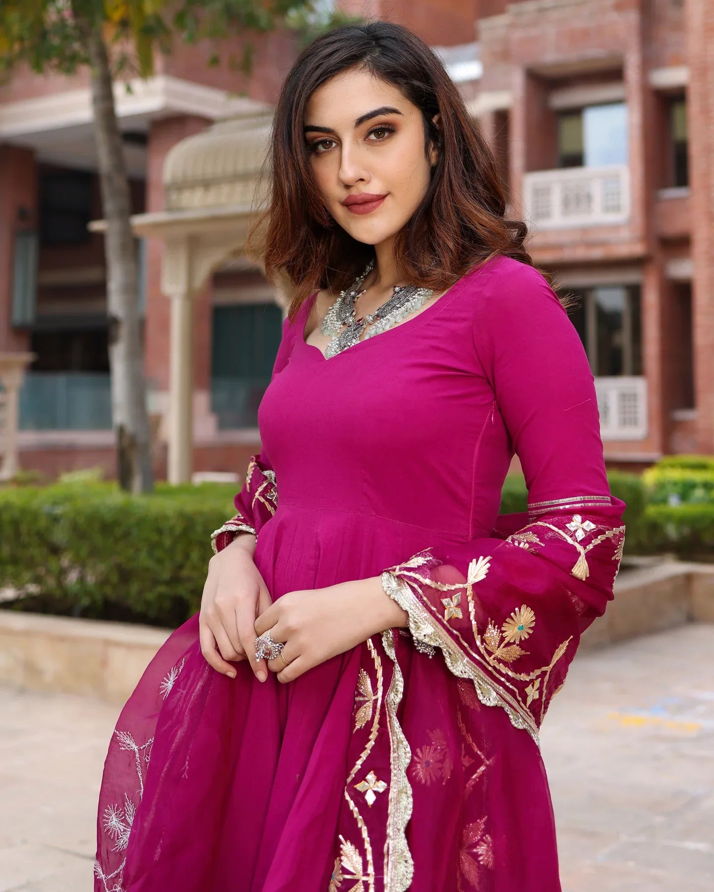 Festive Wear Sparkling Purple Gotapatti Kurti Set for Special Occasions