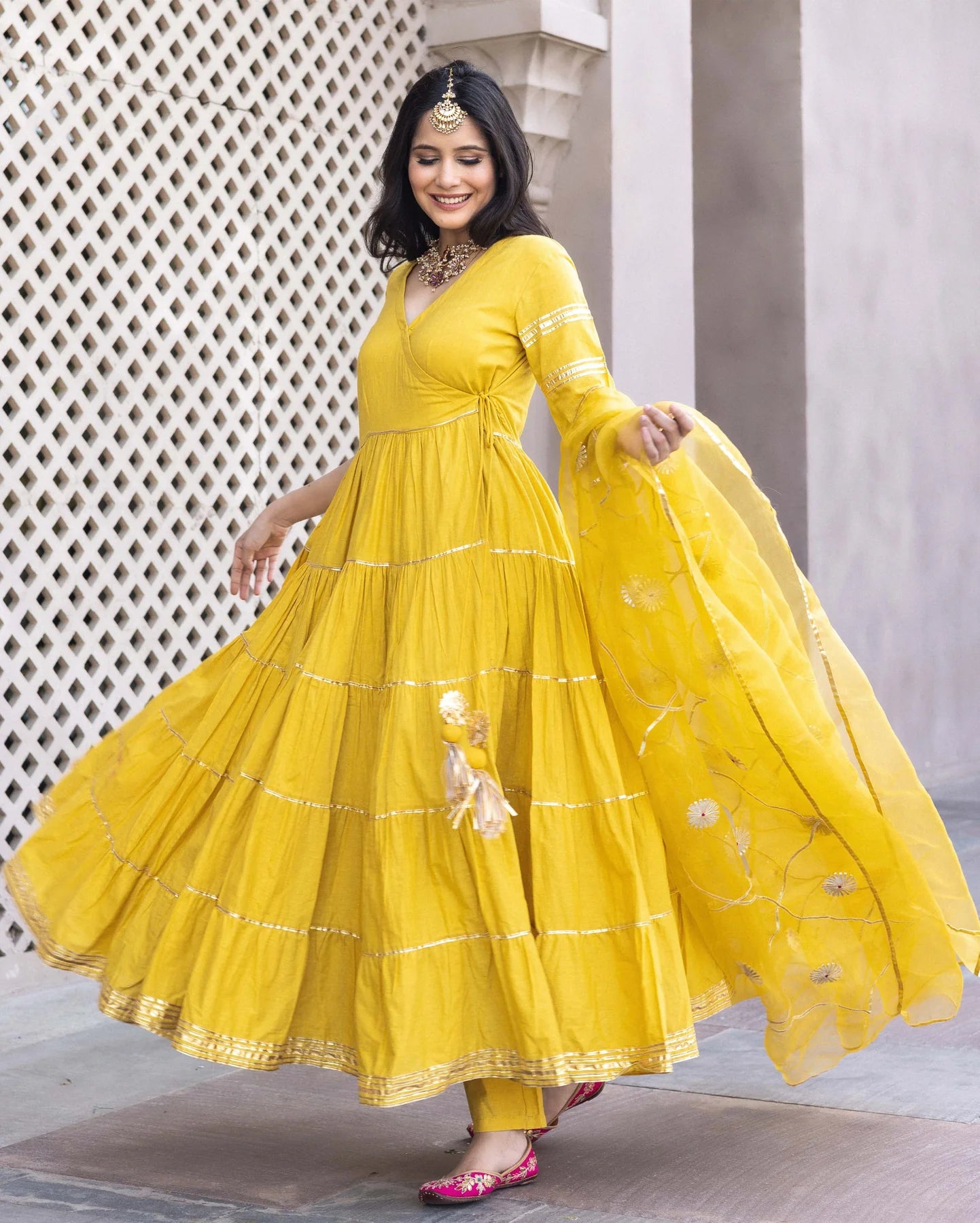 Beautiful Dahabi Gotapatti Cotton Suit Set for Women Designed for Comfort Trendy Style and Traditional Functions