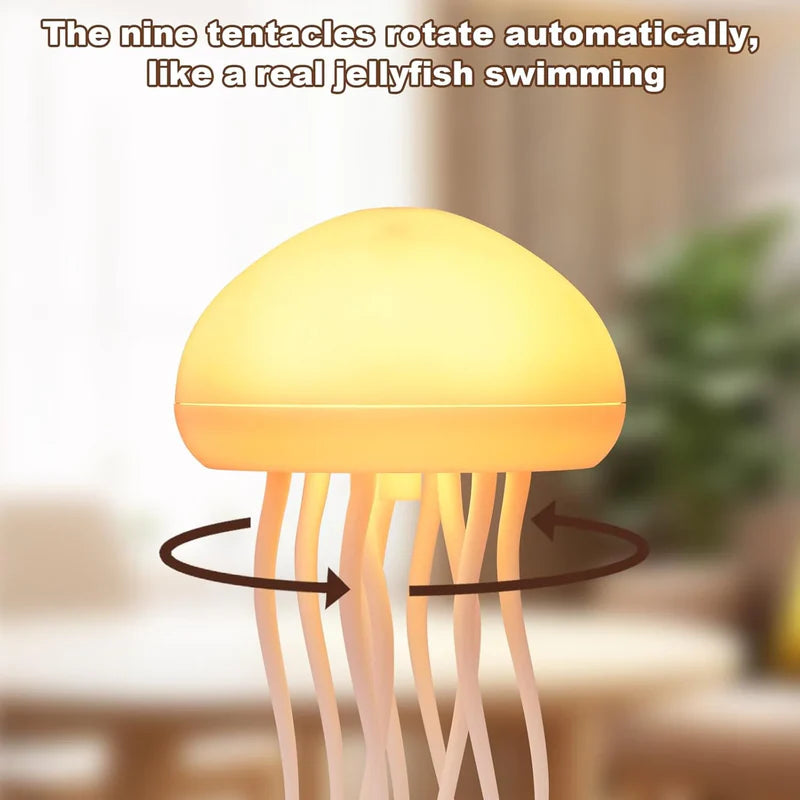 Dancing Jellyfish Lamp with Voice Control, RGB Lighting, and USB-C Rechargeable Base & Hanging Option