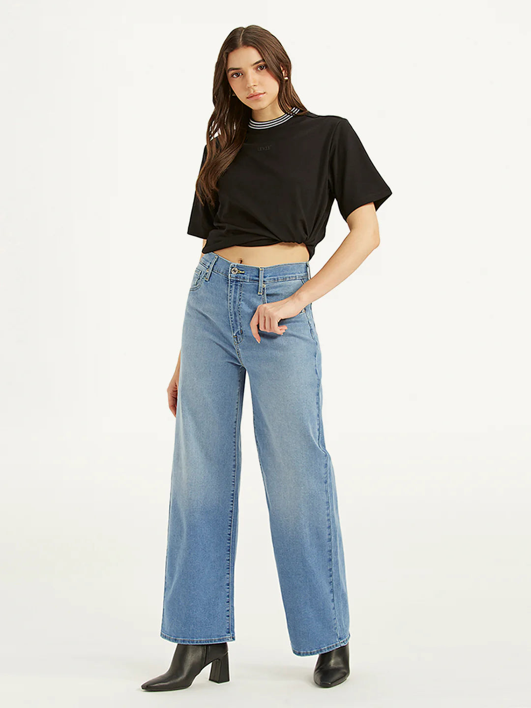 High Rise Mile High Blue Wide Leg Jeans for Women with Fashionable and Comfortable Fit