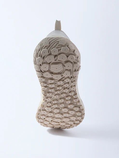 Trendy Beige Knit-Design Lace-Up Sneakers for Men Lightweight Casual and Daily Wear Shoes