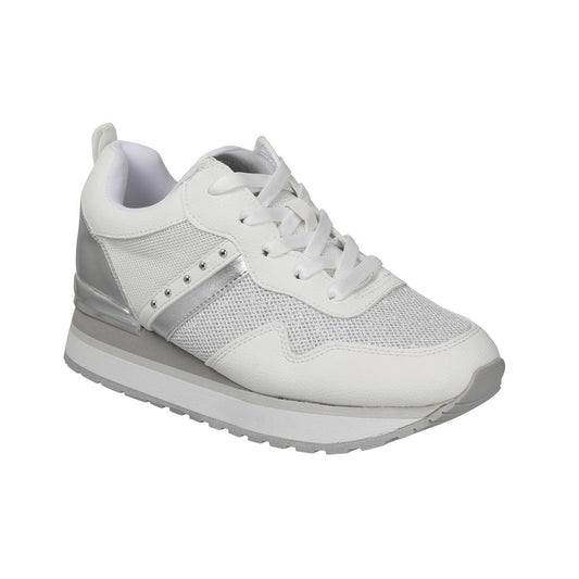 Classic Women White Casual Sneakers with Lightweight Comfort and Stylish Design