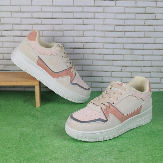 Statement Pink Casual Sneakers for Women with Modern Design and Comfortable Fit