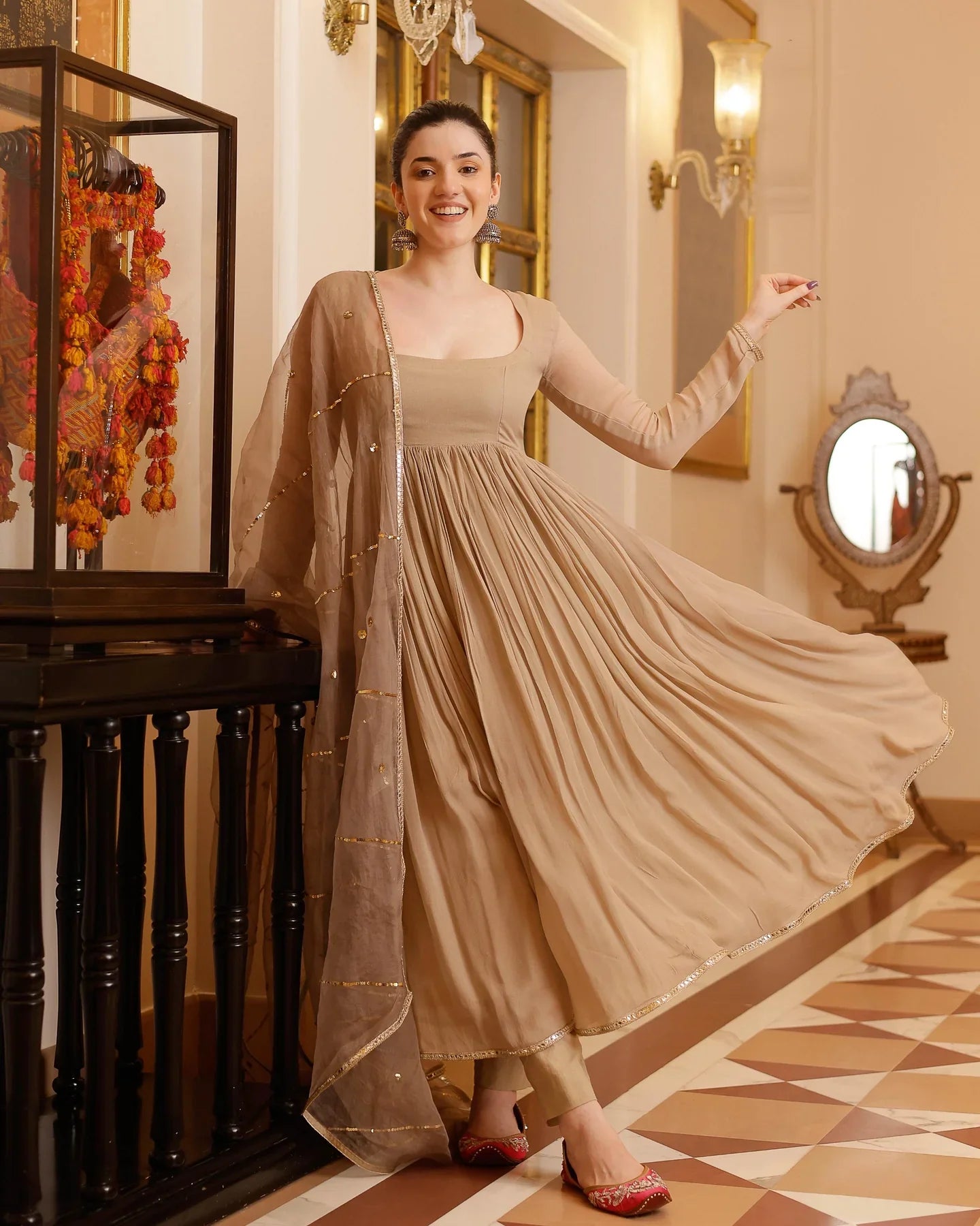 Traditional Gotapatti Georgette Suit Set for Weddings and Celebrations