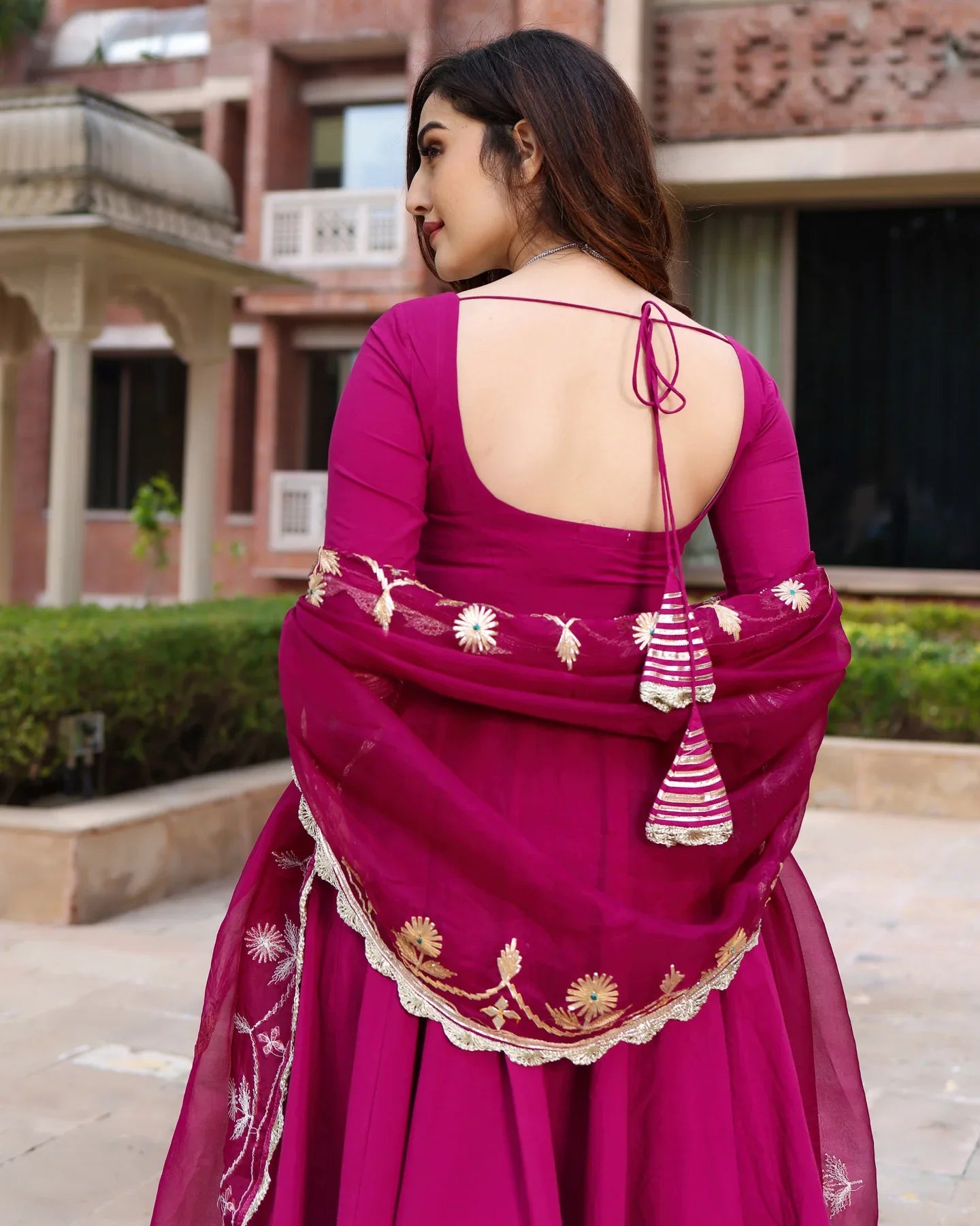 Festive Wear Sparkling Purple Gotapatti Kurti Set for Special Occasions