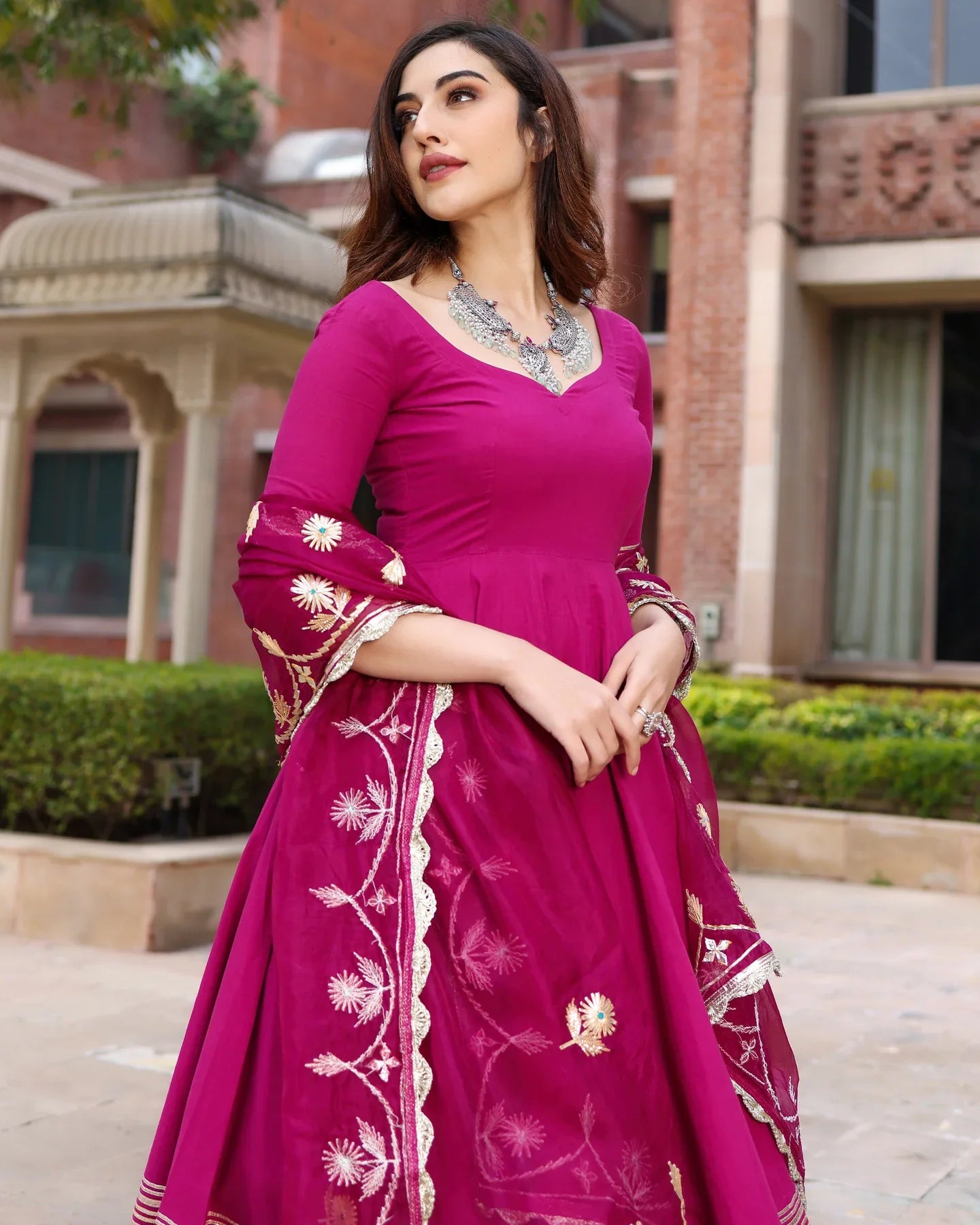 Festive Wear Sparkling Purple Gotapatti Kurti Set for Special Occasions