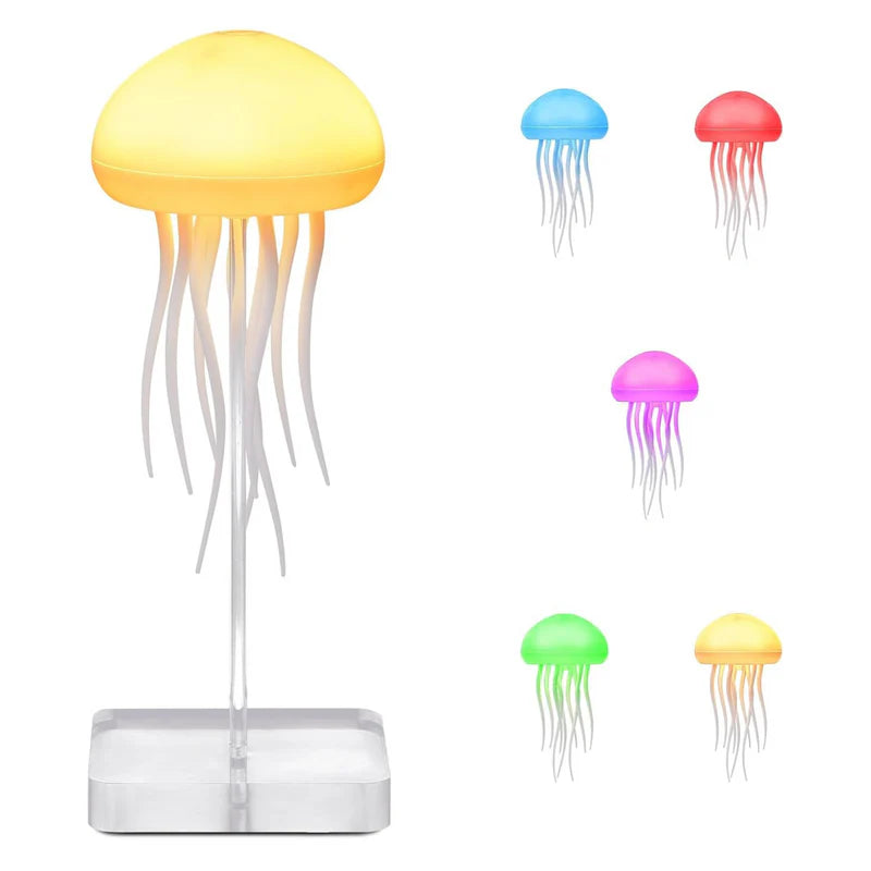 Dancing Jellyfish Lamp with Voice Control, RGB Lighting, and USB-C Rechargeable Base & Hanging Option