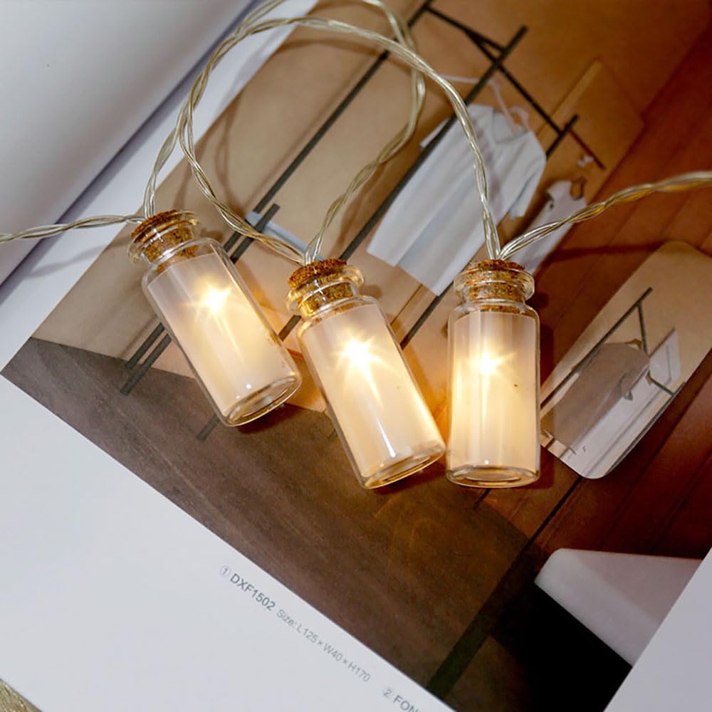 LED Jar String Fairy Lights Warm White 14 LED 3 Meter Decorative Lights for Indoor and Outdoor Use