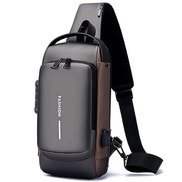 Gadget Chest Bag with Anti-Theft Features, Waterproof Material, TSA Lock, and USB Charging Port