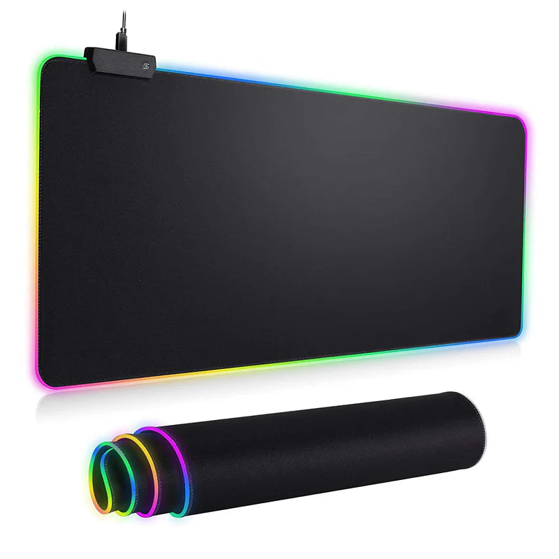 Rollable RGB LED Gaming Keyboard and Mouse Pad with Waterproof Design