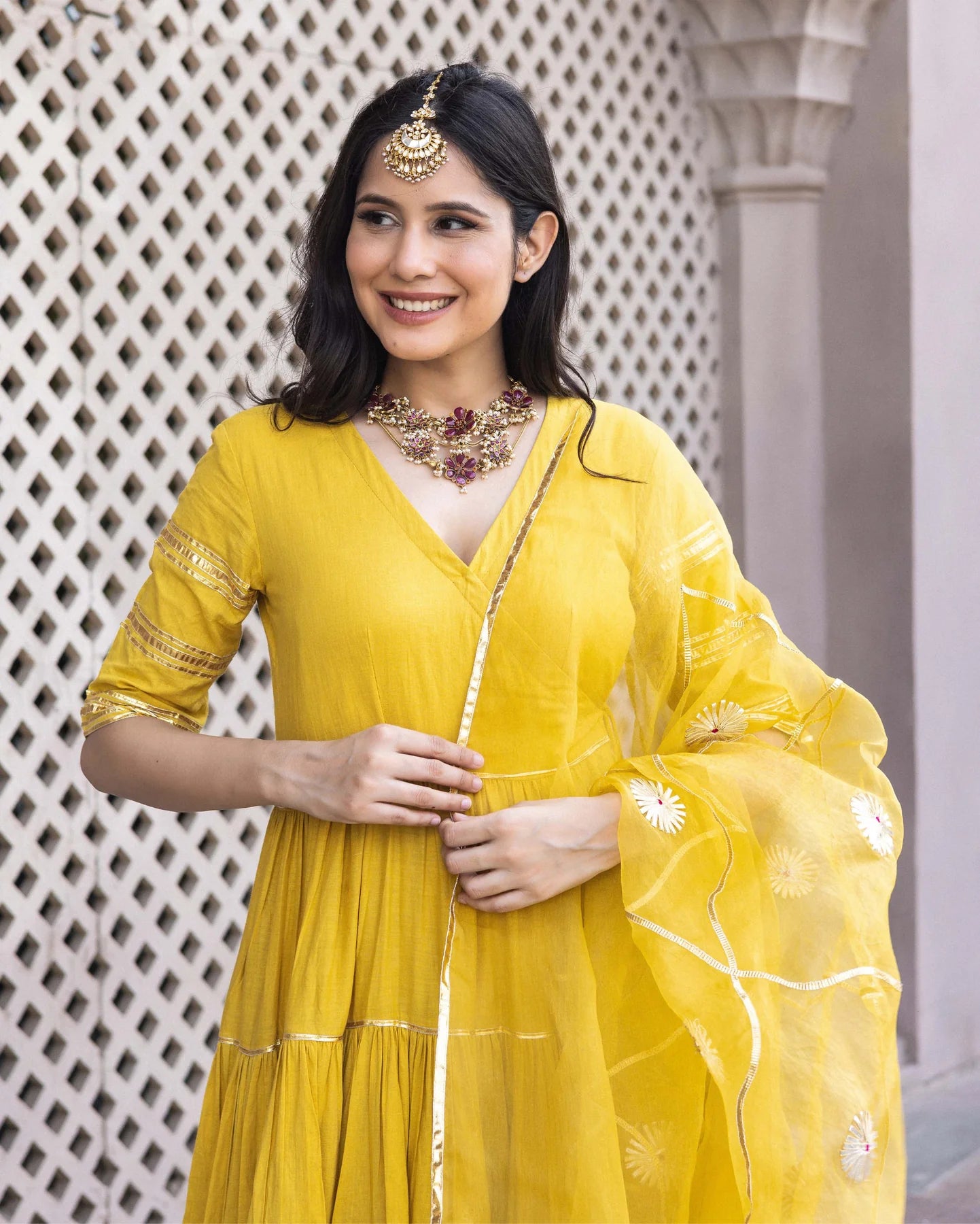 Beautiful Dahabi Gotapatti Cotton Suit Set for Women Designed for Comfort Trendy Style and Traditional Functions