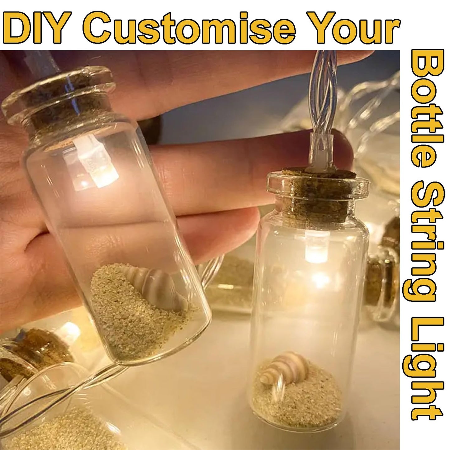 LED Jar String Fairy Lights Warm White 14 LED 3 Meter Decorative Lights for Indoor and Outdoor Use
