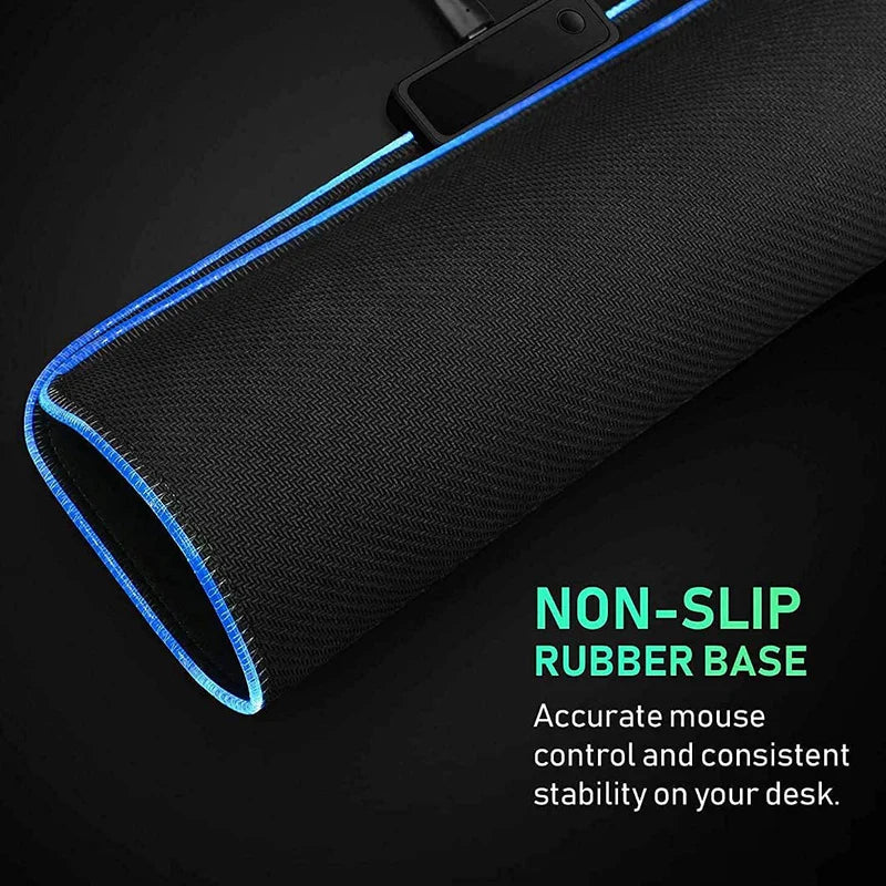 Rollable RGB LED Gaming Keyboard and Mouse Pad with Waterproof Design