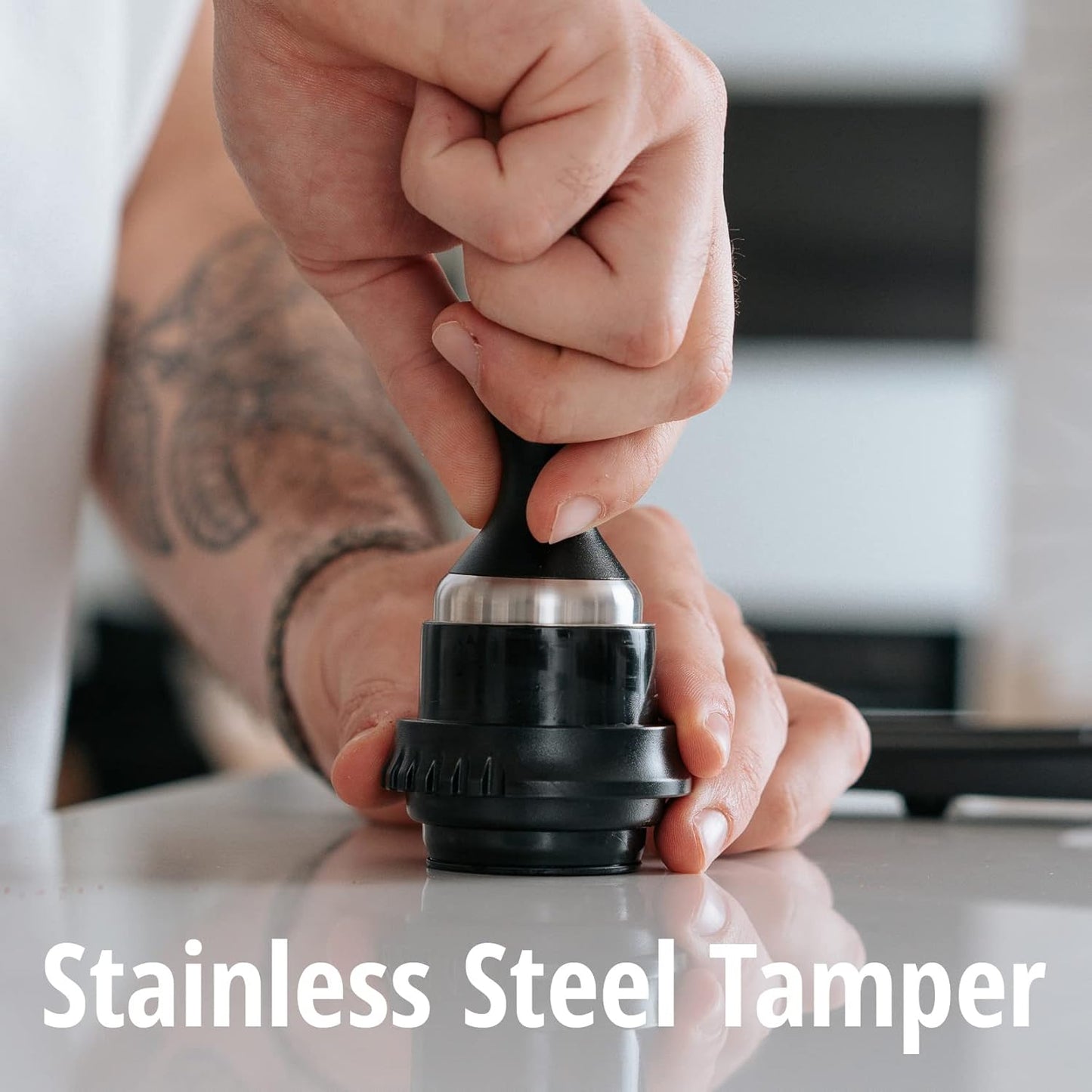 Manual Espresso Machine with Pressure Gauge, Tamper, and Compact Carrying Case, Perfect for Home Use