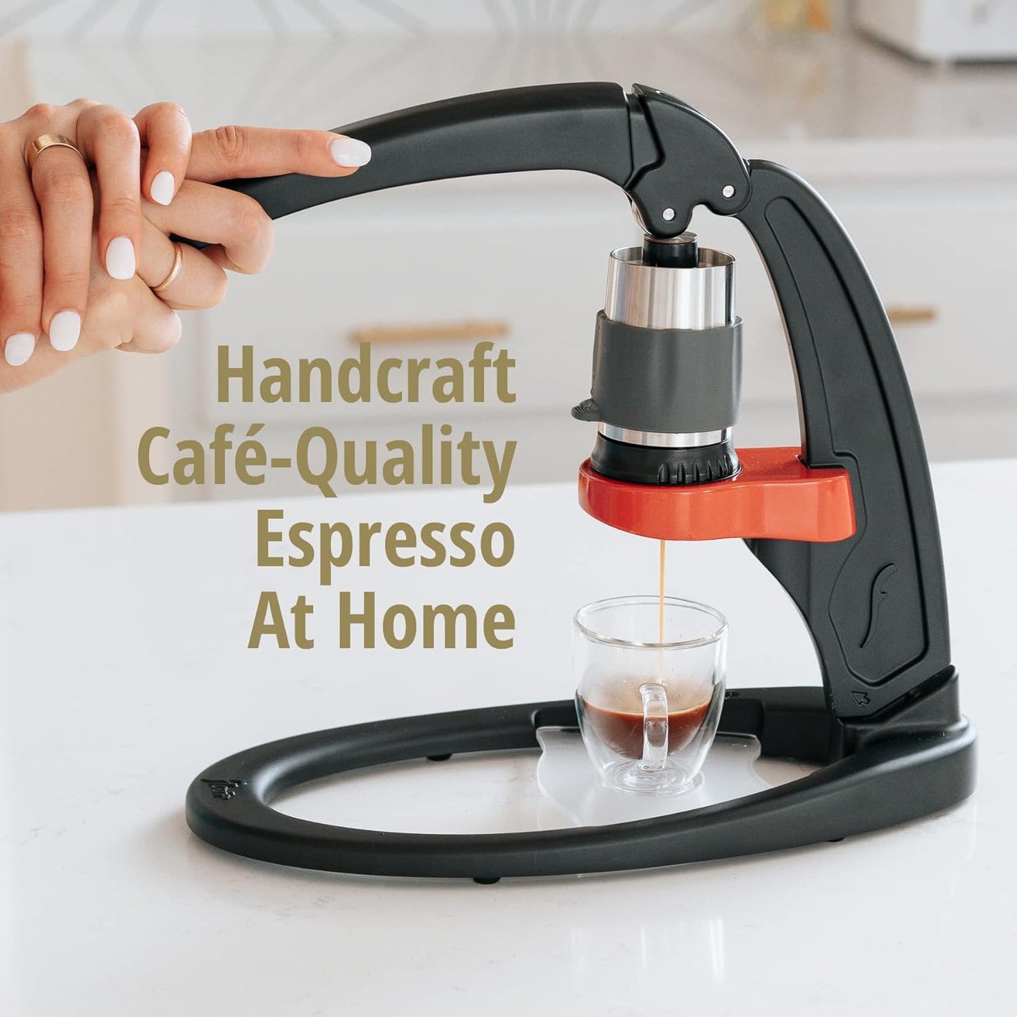 Manual Espresso Machine with Pressure Gauge, Tamper, and Compact Carrying Case, Perfect for Home Use