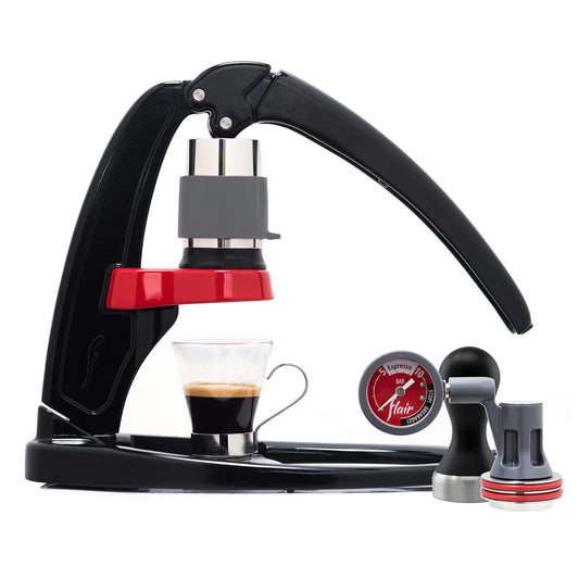 Manual Espresso Machine with Pressure Gauge, Tamper, and Compact Carrying Case, Perfect for Home Use