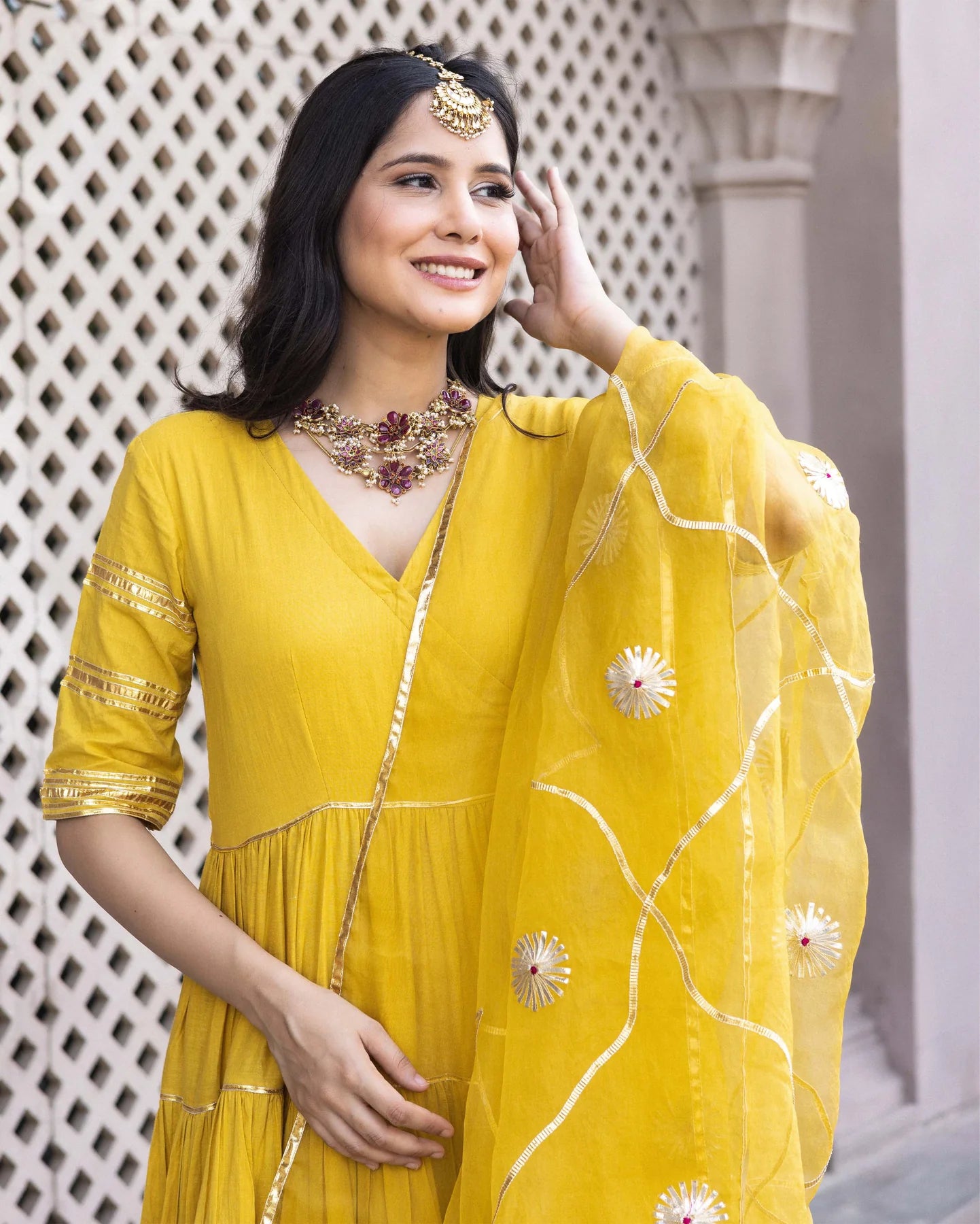 Beautiful Dahabi Gotapatti Cotton Suit Set for Women Designed for Comfort Trendy Style and Traditional Functions