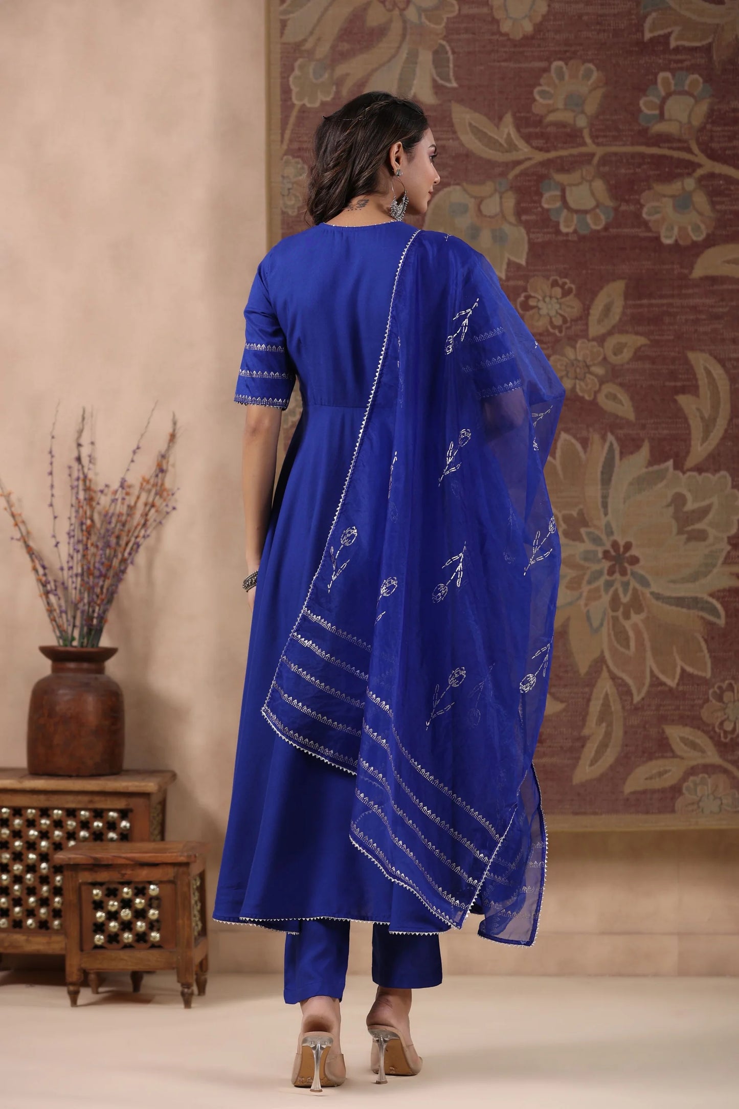 Elegant Hand-block Printed Cotton Suit Set for Women with Dupatta Perfect for Festive and Traditional Wear