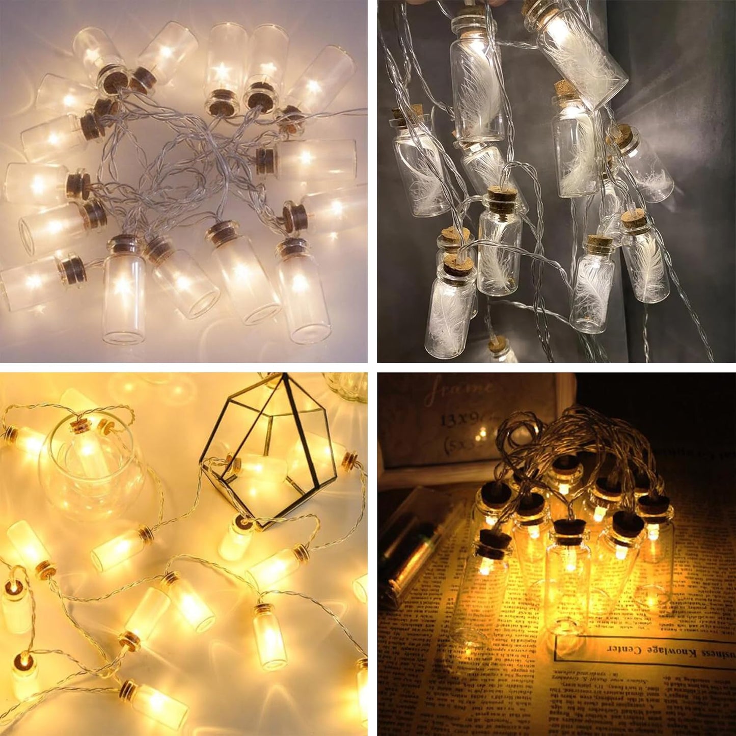 LED Jar String Fairy Lights Warm White 14 LED 3 Meter Decorative Lights for Indoor and Outdoor Use