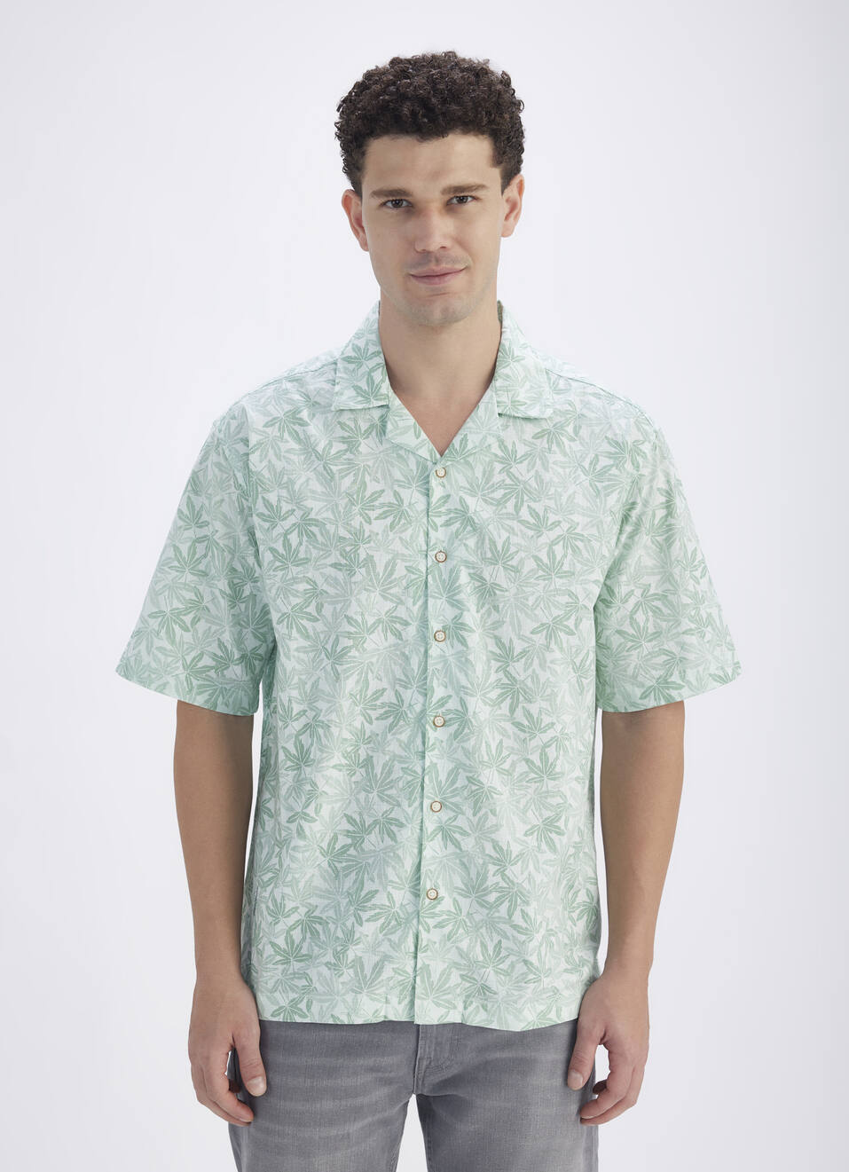 Classic Blue Resort Style Shirt for Men with Half Sleeves