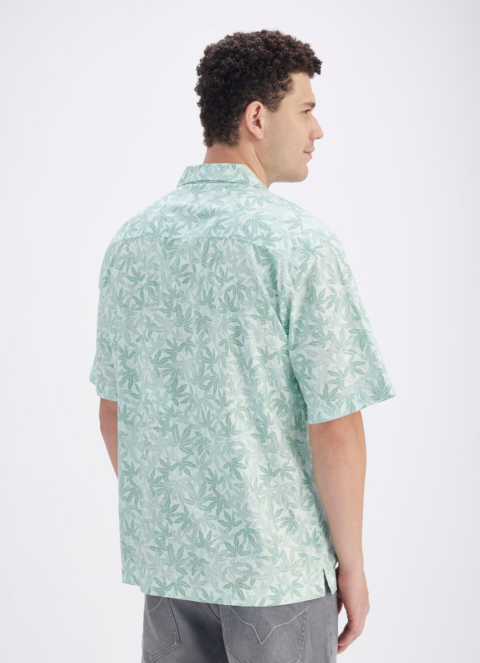 Classic Blue Resort Style Shirt for Men with Half Sleeves