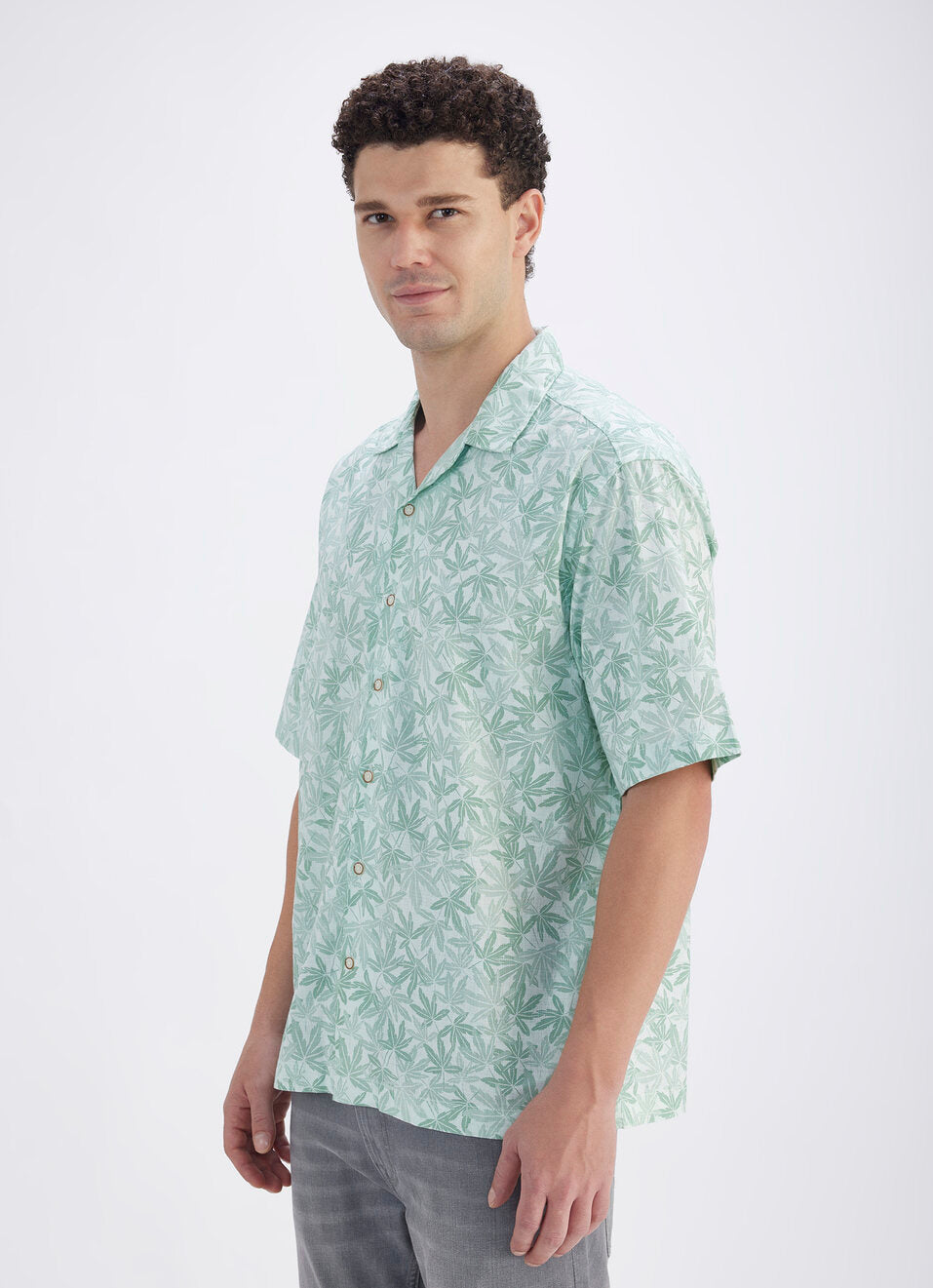 Classic Blue Resort Style Shirt for Men with Half Sleeves