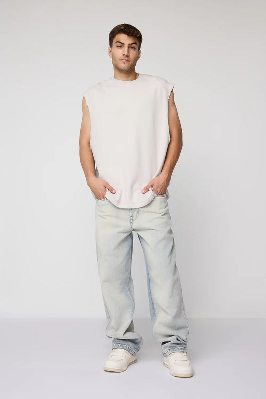 Trendy Blue Men’s Baggy Straight Jeans Relaxed Fit Modern Denim for Casual Looks