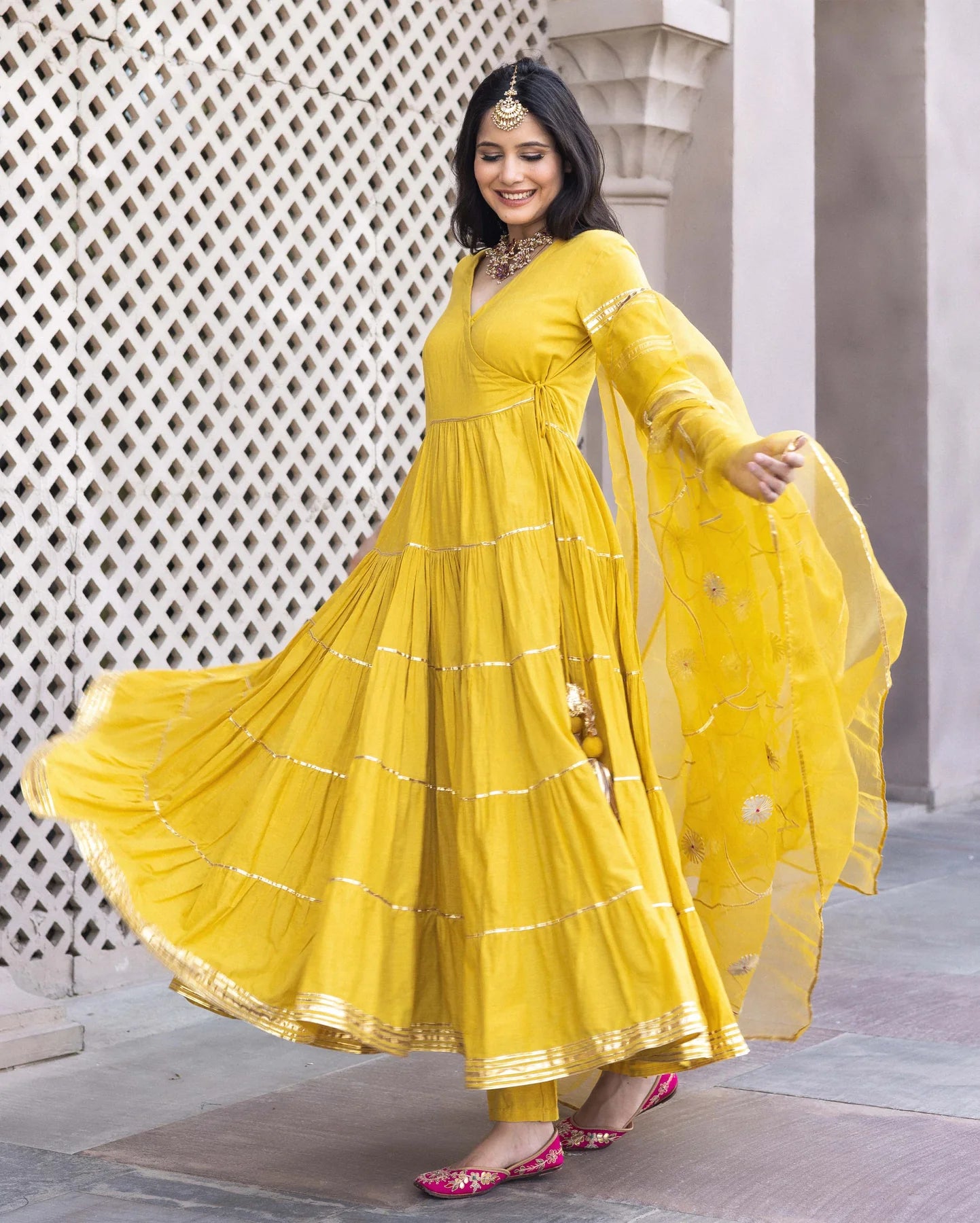 Beautiful Dahabi Gotapatti Cotton Suit Set for Women Designed for Comfort Trendy Style and Traditional Functions