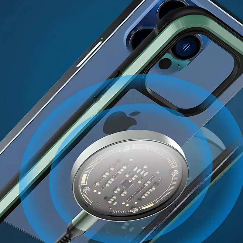 Super Slim Wireless Charging Pad with Fast Qi Charging, Strong Magnets, and Tempered Glass