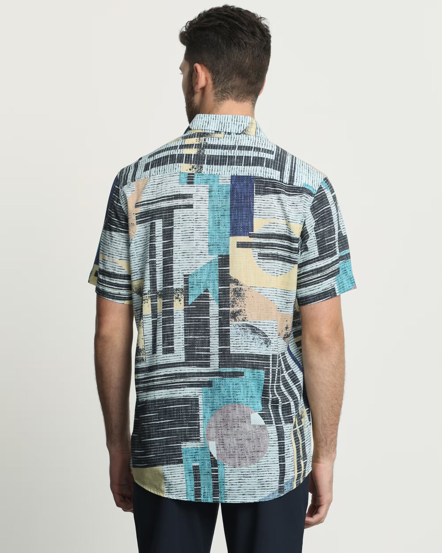 Men’s Casual Slim Fit Shirt with Multi Digital Print and Soft Fabric