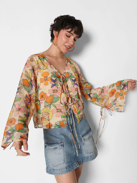 Trendy Multi-Colour Floral Top for Women with Comfortable Fit and Everyday Styling