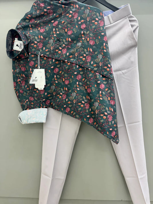 Versatile Printed Shirt with Pant Set for Men for Casual, Semi-Formal, and Party Wear
