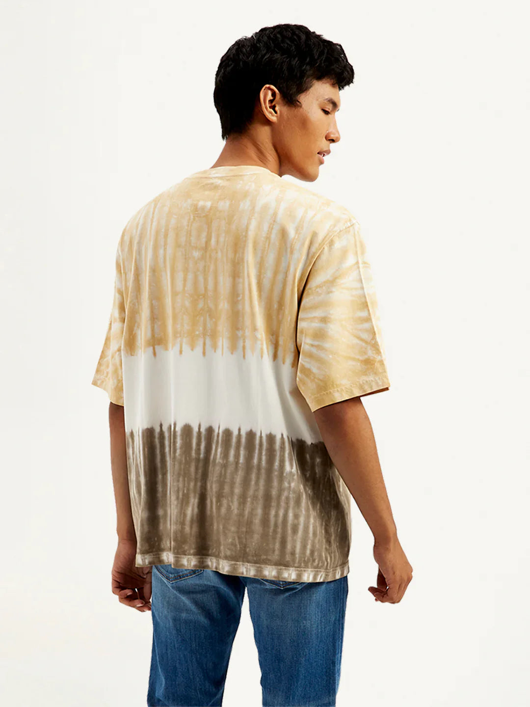 Men’s Casual Tie-Dye Print Loose Fit Half Sleeve T-Shirt